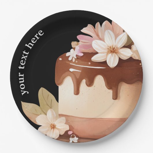 Coffee Cake paper borden Papieren Bordje (Voorkant)