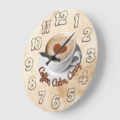 Coffee, Calm, Cozy Wall Clock Design Grote Klok (Hoek)