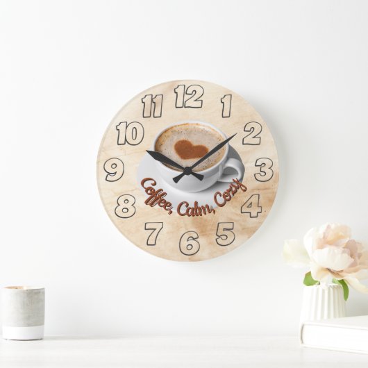 Coffee, Calm, Cozy Wall Clock Design Grote Klok (Huis)