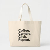 "Coffee. Camera. Klik. Herhaal." canvas tas (Voorkant)