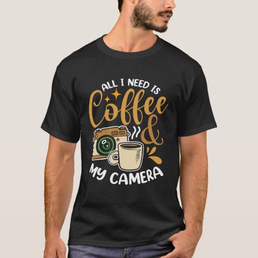 Coffee & Camera Photography Aroma Quote T-shirt (Voorkant)