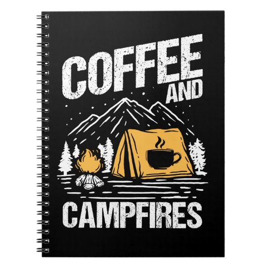 Coffee Campburn Funny Natuur Camping Notitieboek (Voorkant)