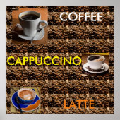 COFFEE CAPPUCCINO LATTE POSTER MENU (Voorkant)
