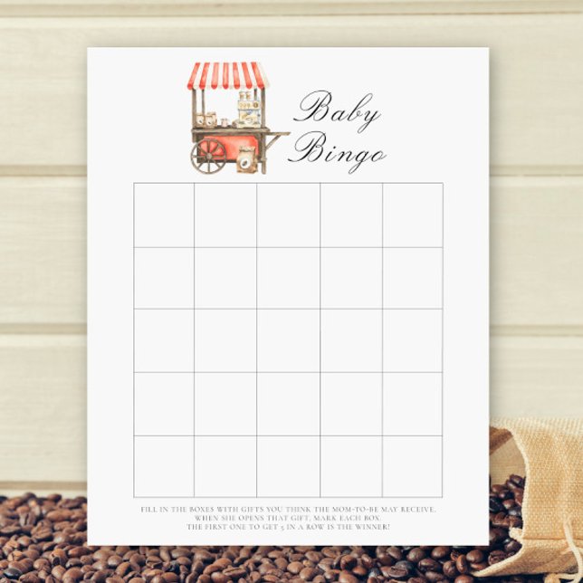 Coffee Cart Baby shower bingo game (Creator heeft geüpload)
