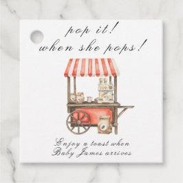 Coffee Cart Baby Shower - Pop it! When she pops! Bedankjes Labels