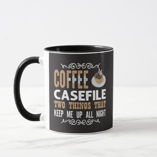 Coffee Casefiles Twee dingen houden me op recherch Mok (Links)