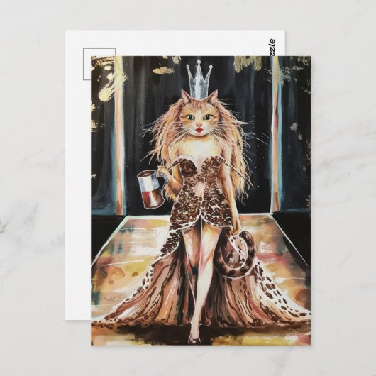 Coffee Cat Fairy op de modelbaan Briefkaart (Voorkant / Achterkant)