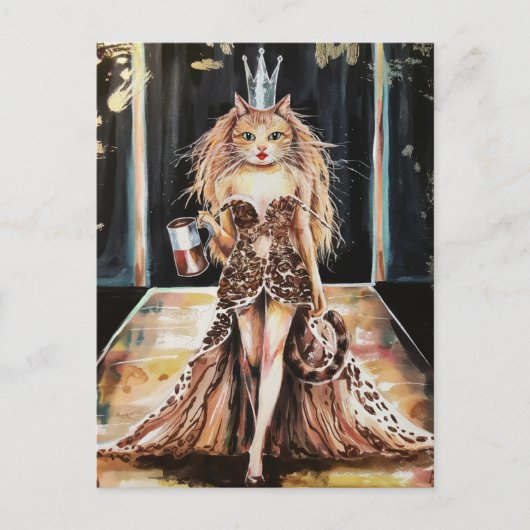 Coffee Cat Fairy op de modelbaan Briefkaart (Voorkant)