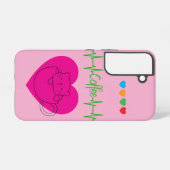 Coffee Cat in Cup Samsung Case – Pink Samsung Galaxy Hoesje (Achterkant horizontaal)