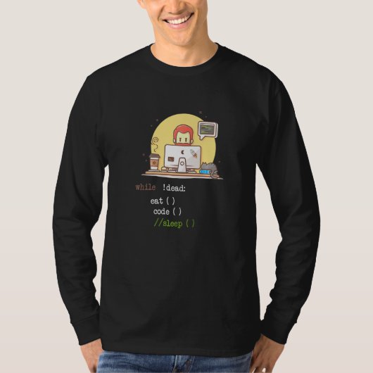 Coffee Cat it Program Code Programmer Coder Comput T-shirt (Voorkant)
