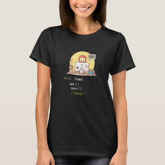 Coffee Cat it Program Code Programmer Coder Comput T-shirt (Voorkant)