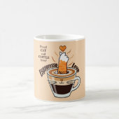 Coffee Cat Lover Rustic Neutral Tones Funny Koffiemok (Center)