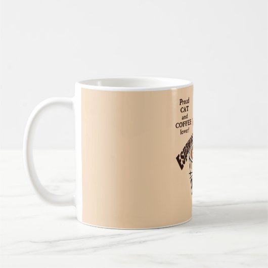 Coffee Cat Lover Rustic Neutral Tones Funny Koffiemok (Links)