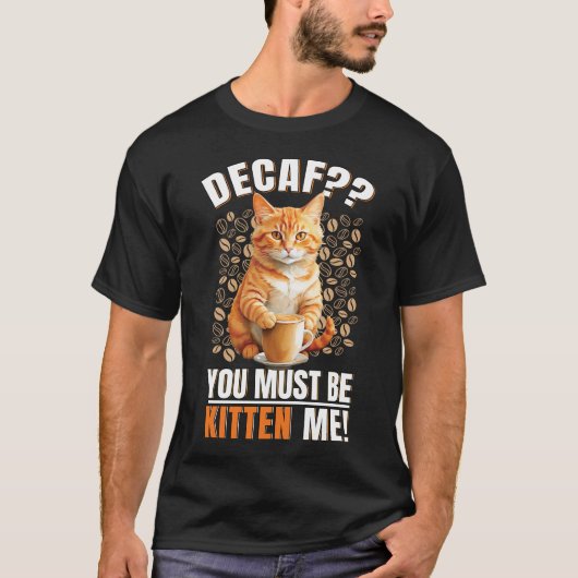 Coffee Cat Mannen Zwart T-shirt (Voorkant)