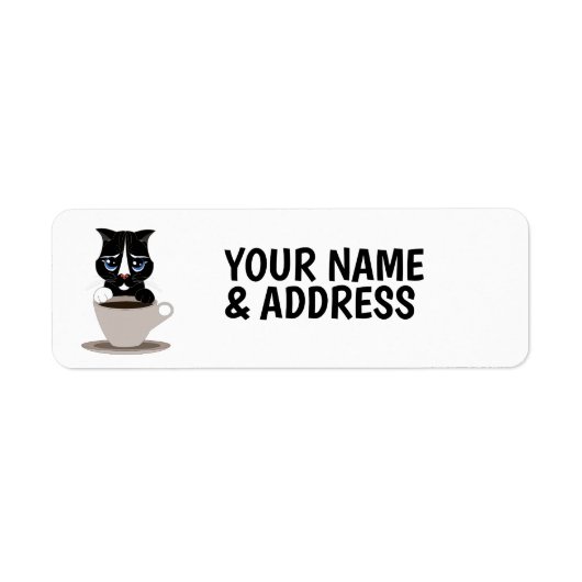 COFFEE CAT RETURN ADRES ETIKETTERING ETIKET (Voorkant)
