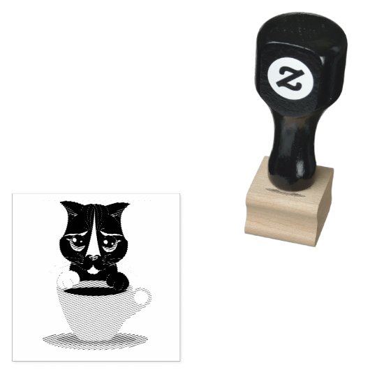 COFFEE CAT RUBBER STAMPS RUBBERSTEMPEL (Gestempeld)
