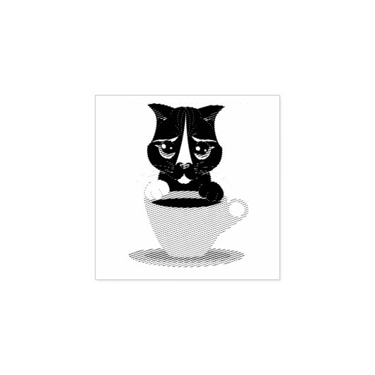 COFFEE CAT RUBBER STAMPS RUBBERSTEMPEL (Afrduk)