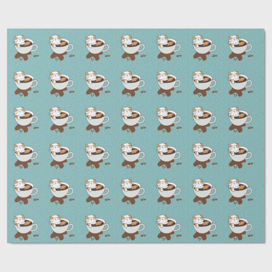 Coffee Cat Spa Cadeaupapier (Vlak)