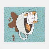 Coffee Cat Spa Fleece Deken (Voorkant (Horizontaal))