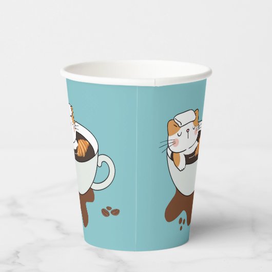 Coffee Cat Spa Papieren Bekers (Rechts)
