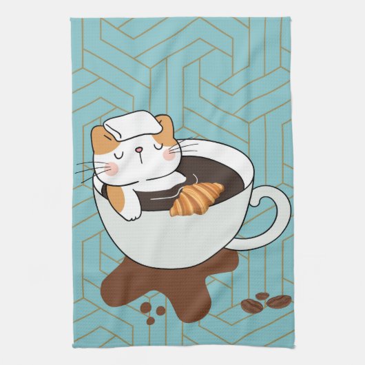 Coffee Cat Spa Theedoek (Verticaal)