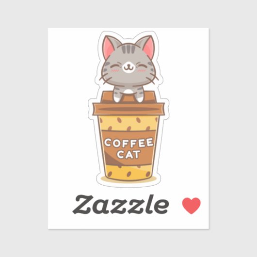 Coffee Cat Sticker (Vel)