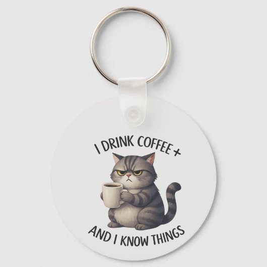 Coffee Cat Wisdom Sleutelhanger (Voorkant)