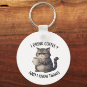 Coffee Cat Wisdom Sleutelhanger (Achterkant)