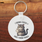 Coffee Cat Wisdom Sleutelhanger (Voorkant)
