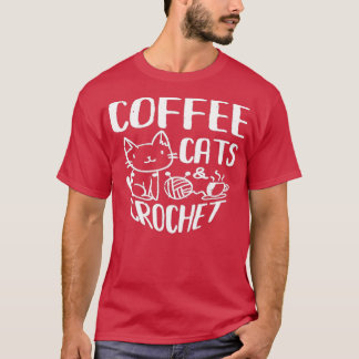 Coffee Cats amp Crochet Black Animal Caffeine Espr T-shirt