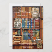 Coffee Cats Books Bridal Brunch Kaart (Voorkant)