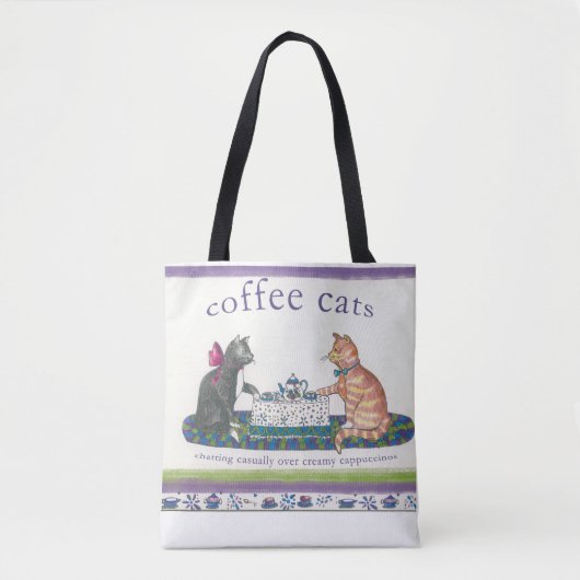 Coffee Cats Canvas tas (Voorkant)