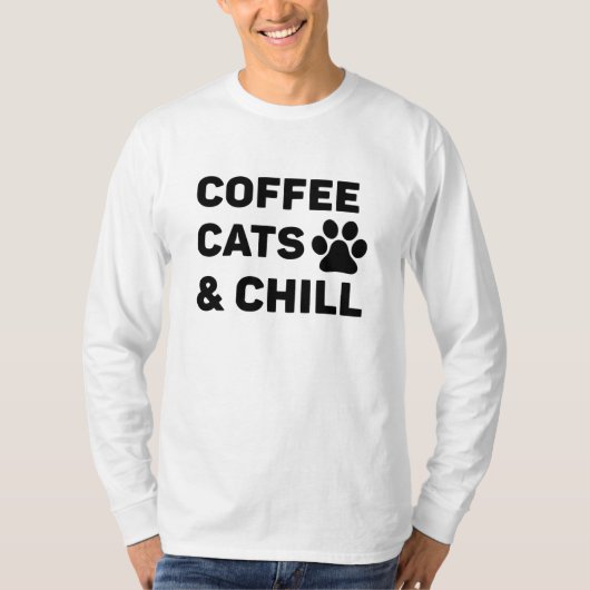 Coffee Cats & Chill T-shirt (Voorkant)