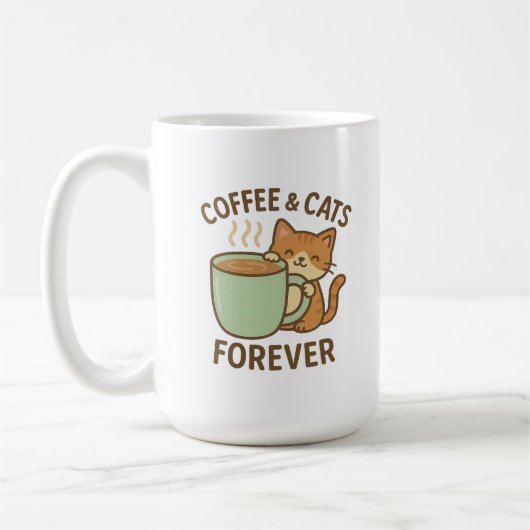 Coffee & Cats Forever Cute Cat Mug ☕🐾 Koffiemok (Links)