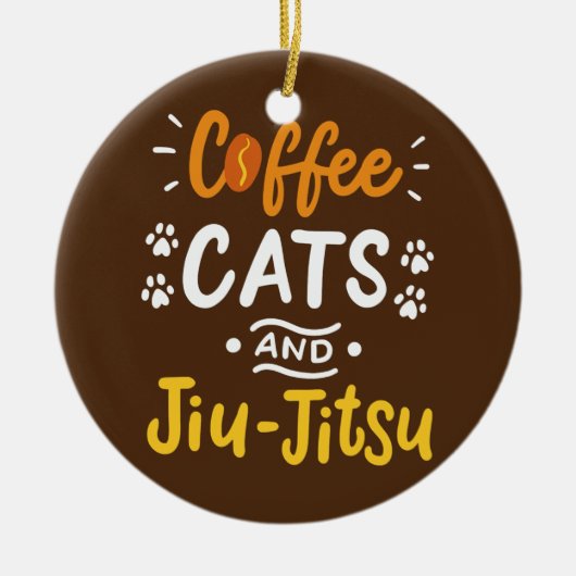 Coffee Cats Jiu Jitsu Brazililian Jiu Jitsu Keramisch Ornament (Voorkant)