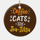 Coffee Cats Jiu Jitsu Brazililian Jiu Jitsu Keramisch Ornament (Achterkant)