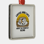 Coffee & cats make the purrfect blend metalen ornament (Rechts)