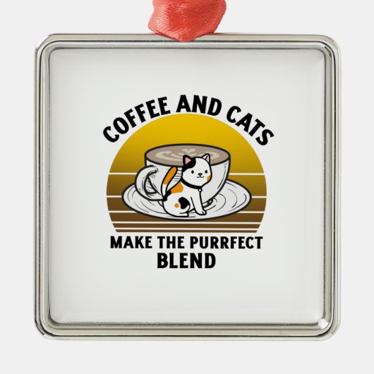 Coffee & cats make the purrfect blend metalen ornament (Voorkant)