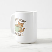 Coffee & Cats Voor Altijd Mopshond Mok ☕🐾 (Voorkant links)