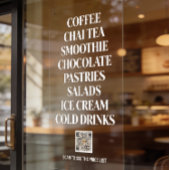 Coffee Chai Tea Salads  Bakery  Menu Window Decal