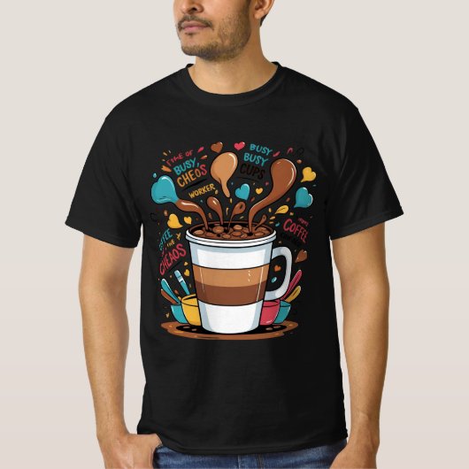 Coffee Chaos & Confidence T-Shirt – Funny Motivati (Voorkant)