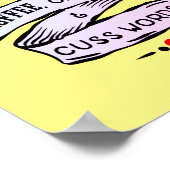 Coffee Chaos en Cuss Words Funny Poster (Hoek)