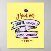 Coffee Chaos en Cuss Words Funny Poster (Voorkant)