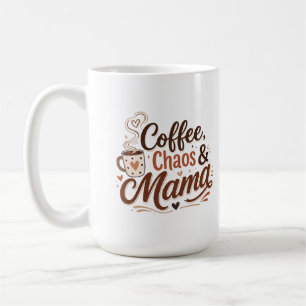 Coffee Chaos Mama T-shirt Moeder Coffee T-shirt Koffiemok