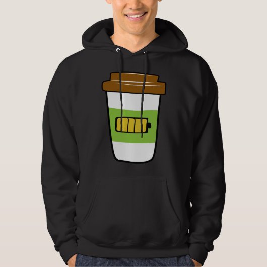 Coffee Charging Battery Graphic Plus Size Hoodie (Voorkant)
