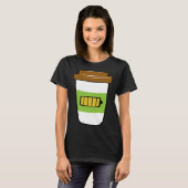 Coffee Charging  Battery Graphic Plus Size T-shirt (Voorkant volledig)