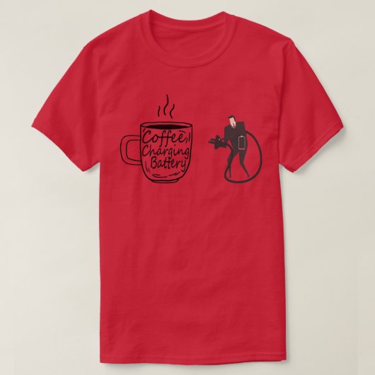 Coffee Charging Battery tstickers cadeau voor momf T-shirt (Design voorkant)