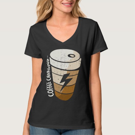 Coffee Charging Mug Cute Coffee Or Tea Or Me  Cat T-shirt (Voorkant)
