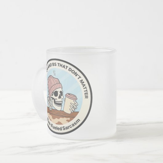 Coffee Chatter & BS Frosted Mug Matglas Koffiemok (Voorkant links)