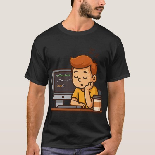 Coffee Check – Funny Programmer T-Shirt (Voorkant)